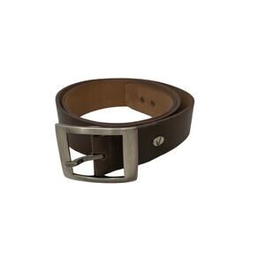 Velez Artisan Leather Goods Brown Leather Silver Nickle Buckle Belt Size 32